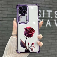 Casing Vivo V30 V40 V29 V27 Pro V40Pro 5G Casing with Camera Protector Clear Glitter Luxury Fashion 