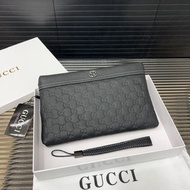 Gucci GG Leather Clutch Bag for Men