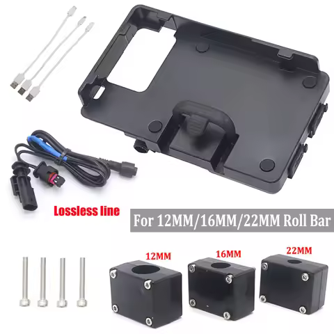 12mm 16mm 22mm Mobile Phone Motorcycle Navigation Bracket USB Charging Holder For R1200GS LC F800GS 