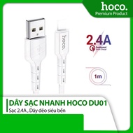 Hoco DU01 2.4A fast charging cable, LN pin, super durable flexible wire for iPhone 6/7/8/X, 1M long