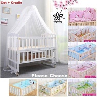 2 LAYER WHITE Multifunctional Baby Cot, Baby Wooden Cot, katil bayi, katil baby