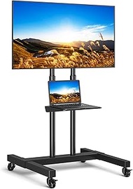 Rfiver Mobile TV Cart Rolling TV Stand for 32-83 Inch Screens up to 110lbs, Portable TV Stand on Whe