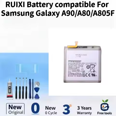 RUIXI Battery compatible For Samsung Galaxy A90/A80/A805F 3700mAh EB-BA905ABU Mobile Phone Batteries