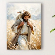 Jesus & Lamb  Paing, Wall Art  , Wall Decor for Home Living Room Bedroom, Home Decor, Religious