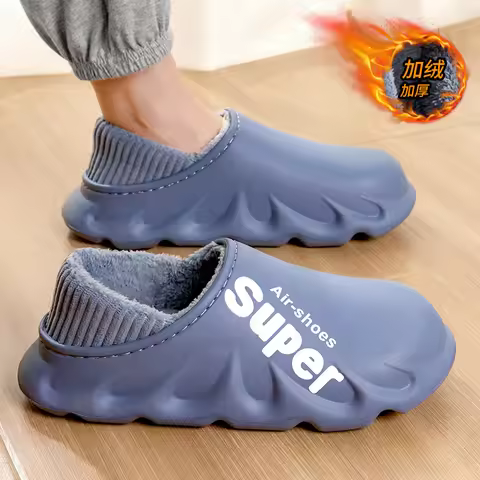 TZLDN Winter Men Warm Shoes Home Cotton Shoes Outdoor Waterproof Couple Snow Shoes Women Casual Shoe