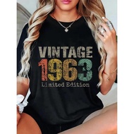 100% Cotton Unisex Vintage 1963 Limited Edition 62nd Birthday 62 Year T-Shirt