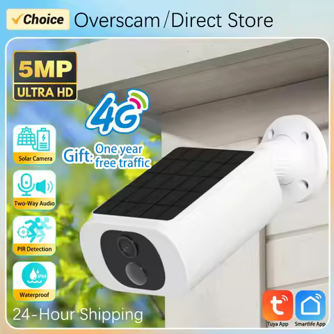 4G With Free One Year Data 5MP Tuya Smartlife Outdoor Solar Battery Camera PIR Motion Detection /Ale