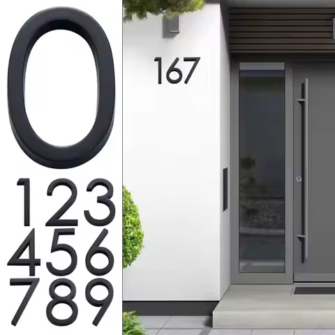 4inch/10cm Durable Self-Adhesive ABS Acrylic Numeral Tag 0 To 9 Number Plate Sign Door Label
