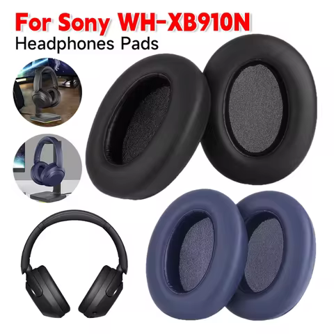 For Sony WH-XB910N Headphones Replacement Ear Pads Cushion Cover Protein Leather Headphones Ear Cush