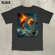 Fiery Shrimp Shirt Basketball T-Shirt Sports Fan Apparel Basketball Meme Trending Shirt Shooter T-Sh