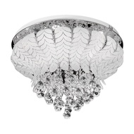 [ส่งกทม.+ปริมณฑล] โคมไฟแขวนเพดานแก้ว Tri-Color พร้อมรีโมต (LED 24W+E27x8) LUZINO รุ่น 8033/600 สีใส