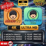 ABANG TV Android Device IPTV TV Live Channels VOD VVIP 4K Ultra HD Fast Activation Fast Response