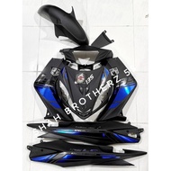 COVERSET LC 135 LC V1 MATE BLACK BIRU CHROME CUSTOM 3D SE