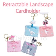 (Sg Ready Stock)Retractable Landscape Cardholder With Key Chain For Ezlink Card - Hello Kitty- Melody-Cinnamoroll-Kuromi