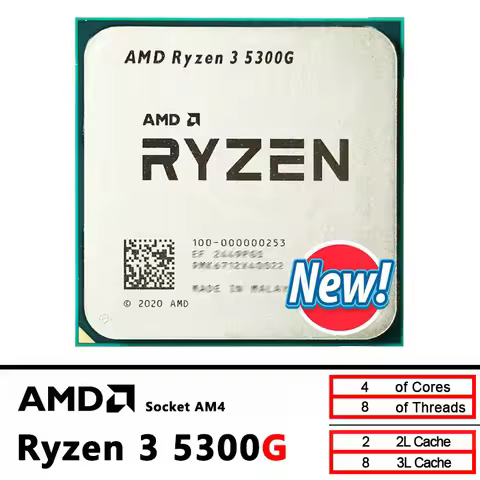 AMD Ryzen 3 5300G New R3 5300G 4GHz Four-Core Eight-Thread for AM4 but without cooler