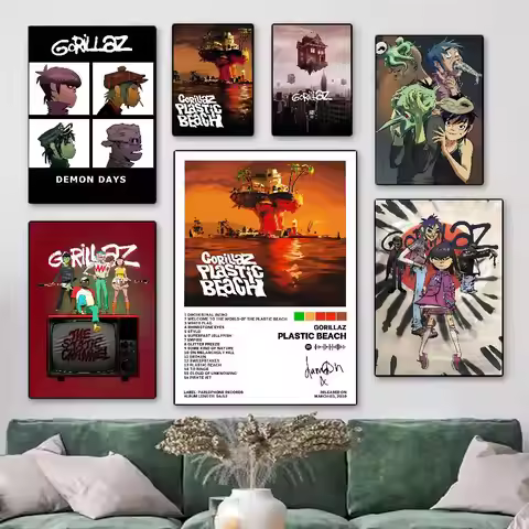 G-Gorillaz Poster Posters Decorative Paintings Study Bedroom Bar Background Wall Murals Gifts