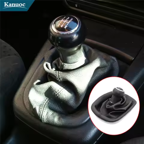 For VW Passat B5 1997-2006 Gear Knob & Gaiter Set, 5MT Shifter Lever Boot Cover, Interior Decorative