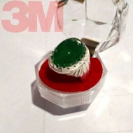Gemstone Ring - Cincin Batu Akik Hijau Natural Green Agate