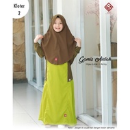 Gamis aidah hijau lime army kids ANV/Busana muslim set anak