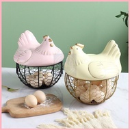 ۞ ☽ NN Ceramic Stainless Steel Mesh Wire Chicken Egg Basket Holder Kitchen Storage Organizer