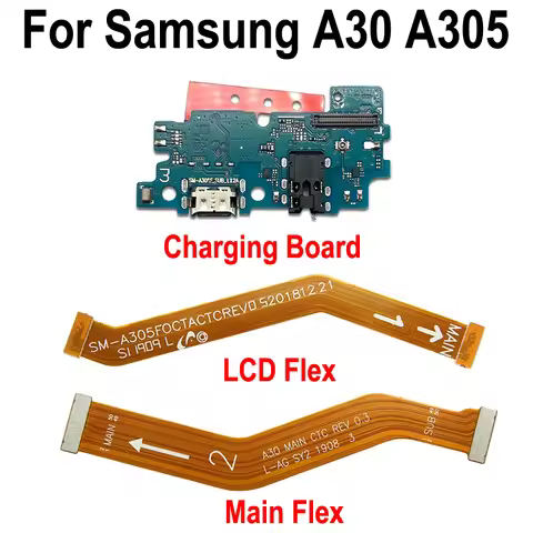 GEFENSI For Samsung Galaxy A30 A305 SM-A305F USB Micro Charger Charging Port Dock Connector Micropho