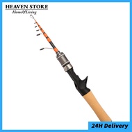 【HNM】1.5m Spinner Casting telescopic carbon Fishing Rod UL Horse Mouth Rod 2-6lb
