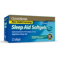 GoodSense Nighttime Sleep-Aid Softgels, Diphenhydramine HCl 50 mg, Relieves Occasional Sleeplessness