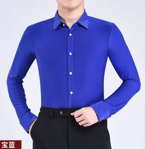 1pcs/lot Man Modern Latin Dance Costumes Waltz Ballroom Dance Performance Latin Man Shirts