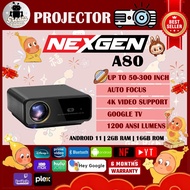 NexGen A80 Projector Android 11 with Dual WIFi Band Auto Focus and Keystone _High quality_Play game,