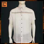 Obra ni Juan Inno Fit (Regular Fit) Polo Barong  Embroidered - White (#2764)