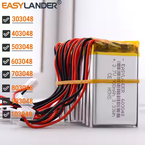 10Pcs JST2.54 2P 503048 800mAh 3.7V Lipo Lithium Li-ion Polymer Battery 403048 603048 303048 703048 