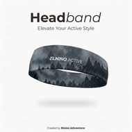 Elnino Active Sport Headband Quick Dry Stretch Unisex Men Wanita - Forest