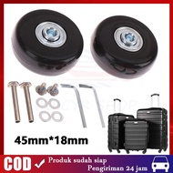 2pcs/Set Luggage Wheels Replacement Rubber 45mm*18mm Luggage Replacement Wheel Wheels Replacement Su
