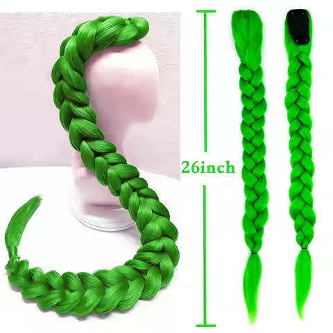 Green Braid for St.Patrick's Day Party Green Hair Lucky Green Braids St. Patrick’s Day Green Braided