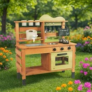 🇹🇭พร้อมส่งไว🇹🇭Wooden Outdoor Mud Kitchen ชุดครัวไม้สำหรับเล่นกลางแจ้ง ชุดครัวเด็ก montessori - senso