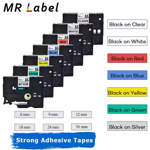 6-24MM Compatible tze-S231 S221 S241 S251 S631 S131 Strong Adhesive Ribbon FOR Brother PTH110 PTE550