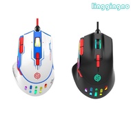 RR 9-Key USB Wired Mouse Ergonomic Game Mouse Macro Programming 6400DPI  Hollow