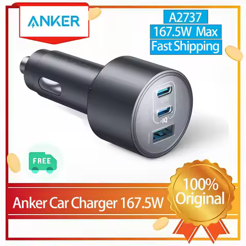 Choice Anker USB-C Car Charger, 167.5W Max 3-Port Type-C and USB-A Fast Charging, for iPhone,Android