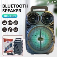 BK-3381 Bluetooth Stereo Outdoor Portable 6.5-inch Built-in MK song subwoofer speaker with a microphone