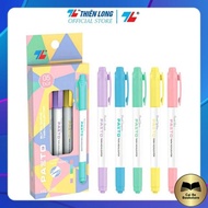 Pazto 5-color highlighter pen HL-016 - Pastel Yellow, Pastel Turquoise, Pastel Magenta, Pastel Red, 
