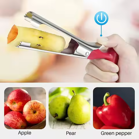 Premium apple corer, stainless steel pear and apple seed core tool, fruit cutter, seeder, slicing kn