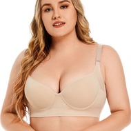 Plus Size Seamless Sexy Bra,36/80C-50/115GH Big Cup Wired Bra,Push Up Style