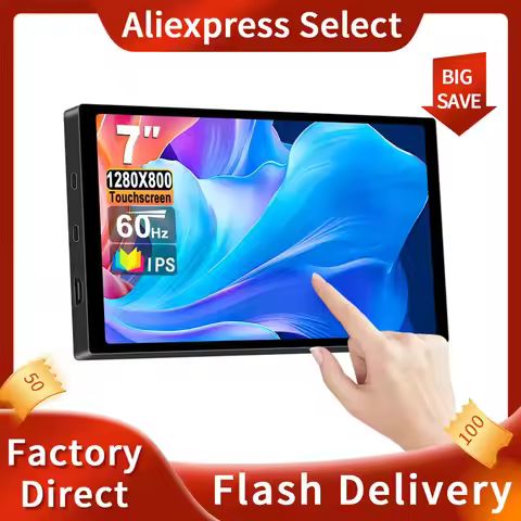 7″ Touch Portable Monitor 1280X800 USB-C IPS 5-point Capacitive Touch screen LCD display for Raspber
