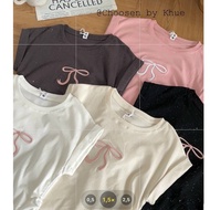 HCMC EXPRESS trendy short-sleeved bow coquette shirt with drawstrings on both sides of the waist AK9
