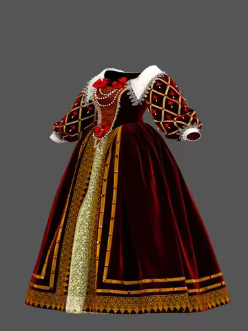 Tudor Elizabethan Queen Red Dress Historical Victorian Renaissance Royal Court Ball Gown Theater Cus