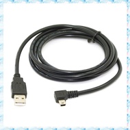( D I Q H )1.8m Mini USB B Type 5pin Male 90 Degree Left Angled to USB 2.0 Male Data Cable Black Col