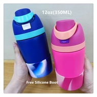 W/Straw 12oz Owala Style BPA Free Hi-Grade Stainless Steel Vacuum Tumbler Flask Free Silicone Boot