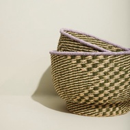 【Hübsch】－511502 跳色紙籐編織收納籃-2件組 置物籃