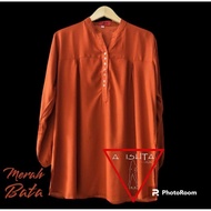 MERAH Brick red rayon plain blouse Rayon plain blouse lasenta jumbo plain blouse Rayon plain blouse