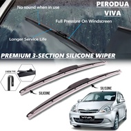 Perodua Viva Wiper Premium 3 Section Mugen Silicone Wiper Blade Accessories Cermin Depan Kereta